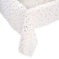 Mantel de tela con estrellas doradas de 1,50 x 1,50 m