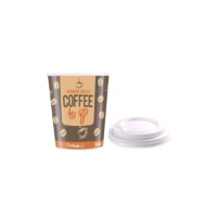 Vasos de 120 ml de cartón tapa con agujero - 12 unidades