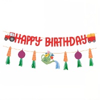 Guirnalda de Granja Happy Birthday de 4,25 m