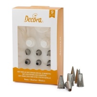 Kit de boquillas, adaptadores y clavo pequeño - Decora - 9 unidades