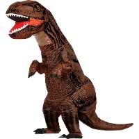 Disfraz de dinosaurio Rex marrón hinchable para adulto
