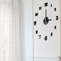 Reloj de pared adhesivo negro vintage de 60 cm - DCasa