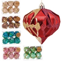 Bolas de Navidad de diamante de 8 cm - 6 unidades