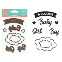 Troqueles de Welcome Baby - Happy cut Artemio - 8 piezas