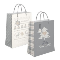 Bolsa regalo de 28 x 23 x 10 cm de Navidad nordic - 1 unidad