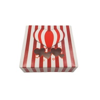 Caja para galletas de corazones y rayas de 14 x 13 x 5 cm - Sweetkolor