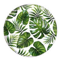 Platos de hojas tropicales de 23 cm - 6 unidades