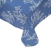 Mantel de tela azul con hojas de 1,50 x 1,50 m