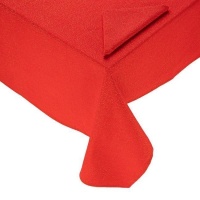 Mantel de 2,00 x 1,50 m de tela rojo Lurex con 4 servilletas