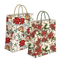Bolsa regalo de 14 x 11,5 x 6,7 cm de flor de Navidad - 1 unidad