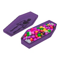 Caja de ataúd lila de 19 x 9 cm