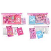 Set de regalo infantil portatodo con libreta y pegatinas - 1 unidad