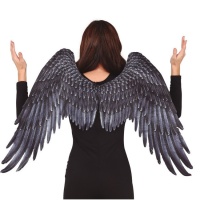 Alas de ángel de tela negras de 105 x 45 cm