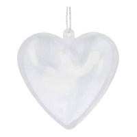 Corazón de plástico rellenable de 10 cm - 1 unidad