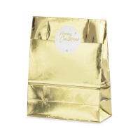 Bolsa de regalo doradas de 18 x 8 x 28,5 cm - 3 unidades