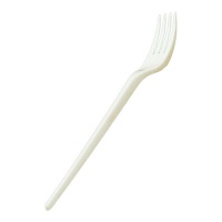 Tenedores de 16,7 cm de plástico blanco - 100 unidades