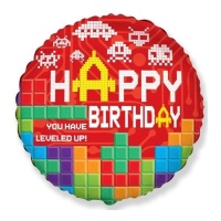 Globo de videojuegos Happy Birthday de 45 cm - Conver Party