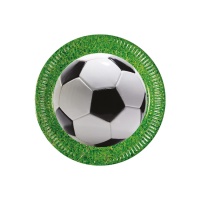 Platos de Fútbol con balón de 23 cm - 8 unidades