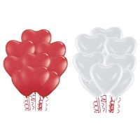 Globos de látex sólidos de corazón de 40 cm - PartyDeco - 6 unidades