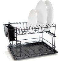 Escurreplatos de 37 x 30 x 24,5 cm doble negro plegable - Duett