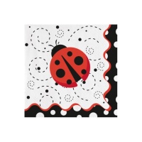 Servilletas de Mariquita de 12,5 x 12,5 cm - 20 unidades