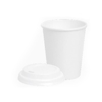 Vaso 200 ml de cartón blanco con tapa - Honest Green - 25 unidades