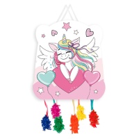 Piñata de unicornio enamorado de 31 x 28,5 cm