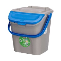Cubo de basura de 28 L ecoway apilable azul