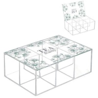 Caja para té Floral - 6 compartimentos