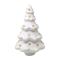 Árbol de Navidad nevado con luz led de 35 cm