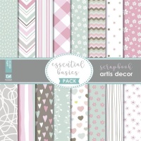 Kit de papeles scrapbooking de Essential Basics - Artis decor - 18 hojas