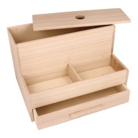 Organizador de madera con cajones de 25 x 18 x 16 cm