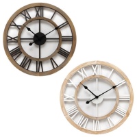Reloj de pared madera blanco o negro de 60 cm - DCasa - 1 unidad