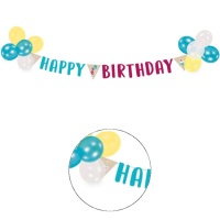 Kit decorativo de Happy Birthday kraft - 20 piezas