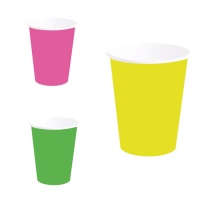 Vasos de color neón de 240 ml - 6 unidades