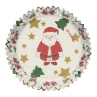 Cápsulas para cupcakes de Papa Noel, renos y estrellas - Funcakes - 48 unidades