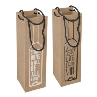 Bolsa vino de 33 x 10 x 12 cm de Drink Wine Kraft - 1 unidad