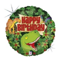Globo de Dinosaurio de feliz cumpleaños de 46 cm - Grabo