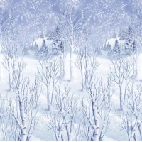 Mural decorativo de bosque nevado de 12,19 x 1,2 m