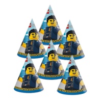Sombreros de Lego Policía - 6 unidades