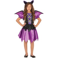 Disfraz de murciélago con falda y alas para niña