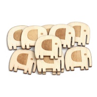 Figuras de madera de elefante de 4 cm - 10 unidades