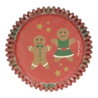 Cápsulas para cupcakes de familia de muñecos de jengibre - Funcakes - 48 unidades