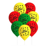 Globos de látex de Lego de Happy Birthday - 8 unidades