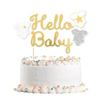 Topper para tarta de Hello Baby - 1 unidad