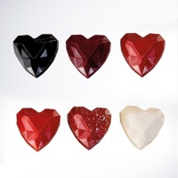 Molde de corazones de diamante de policarbonato - Dekora - 24 cavidades