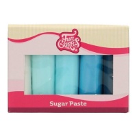 Set de fondant de 5 colores paleta azul de 500 gr - FunCakes