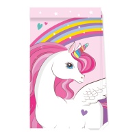 Bolsas de papel de Unicornio rosa - 4 unidades