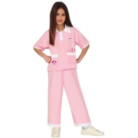 Disfraz de veterinaria rosa y blanco para niña