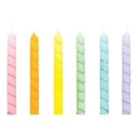 Velas pastel en espirales de 7 cm - 12 unidades